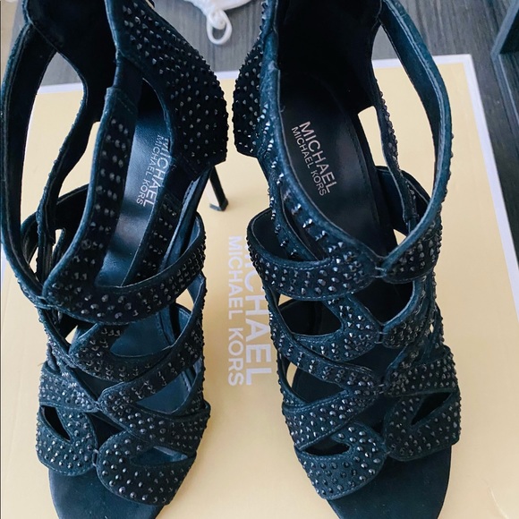 Michael Kors Annalee Embellished Suede Sandal - Picture 2 of 5